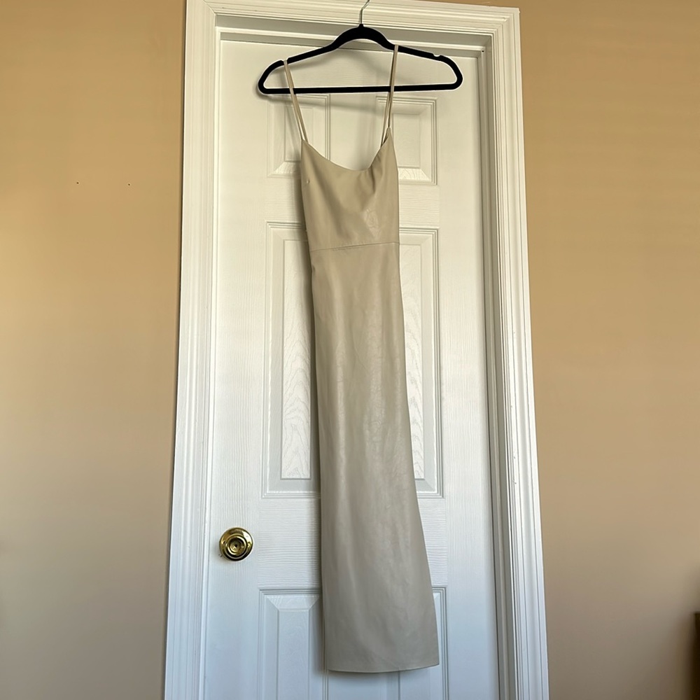 Zara Leather Midi Dress